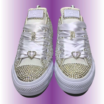 Pearl & Rhinestone Low Top Converse