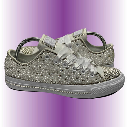 Pearl & Rhinestone Low Top Converse